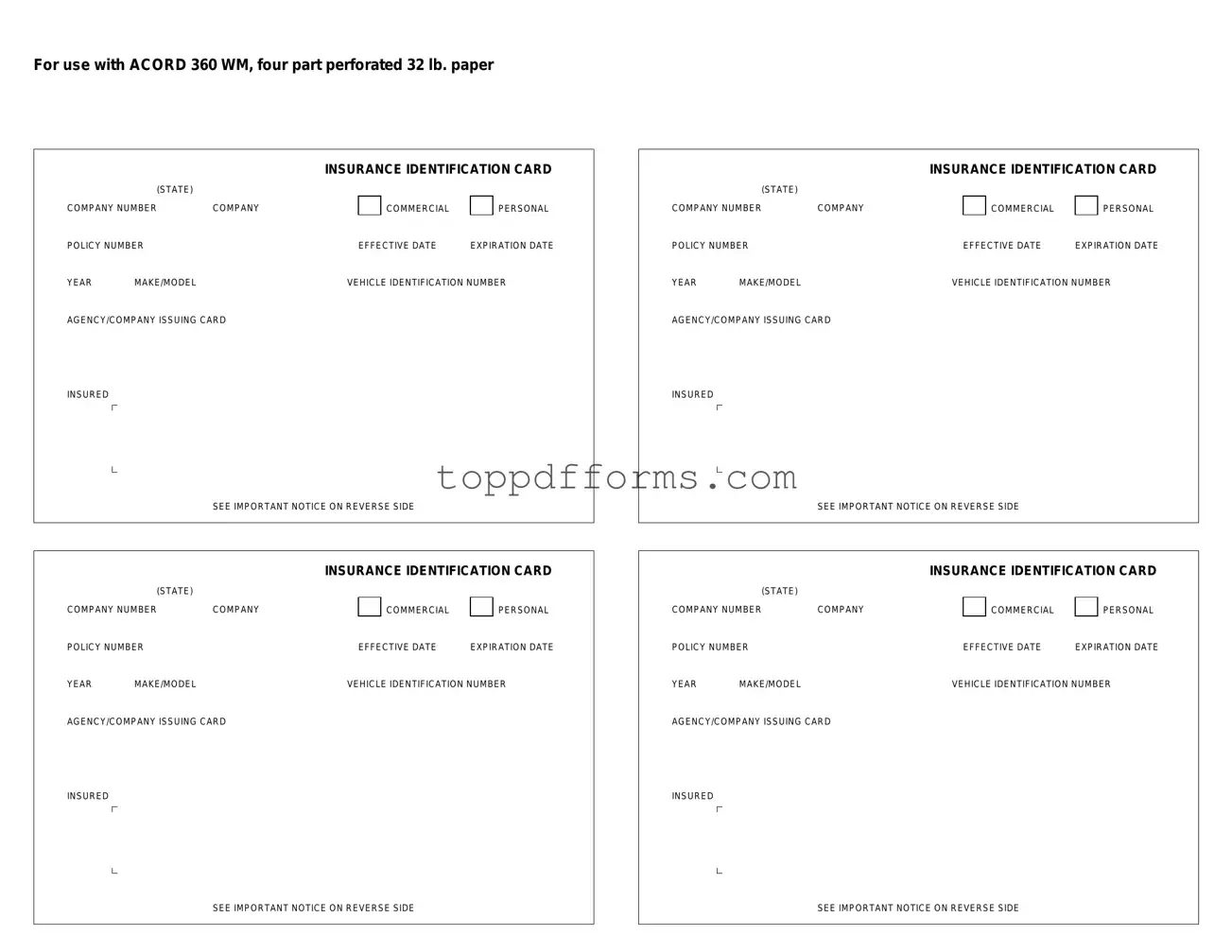 Free Acord 50 WM Form