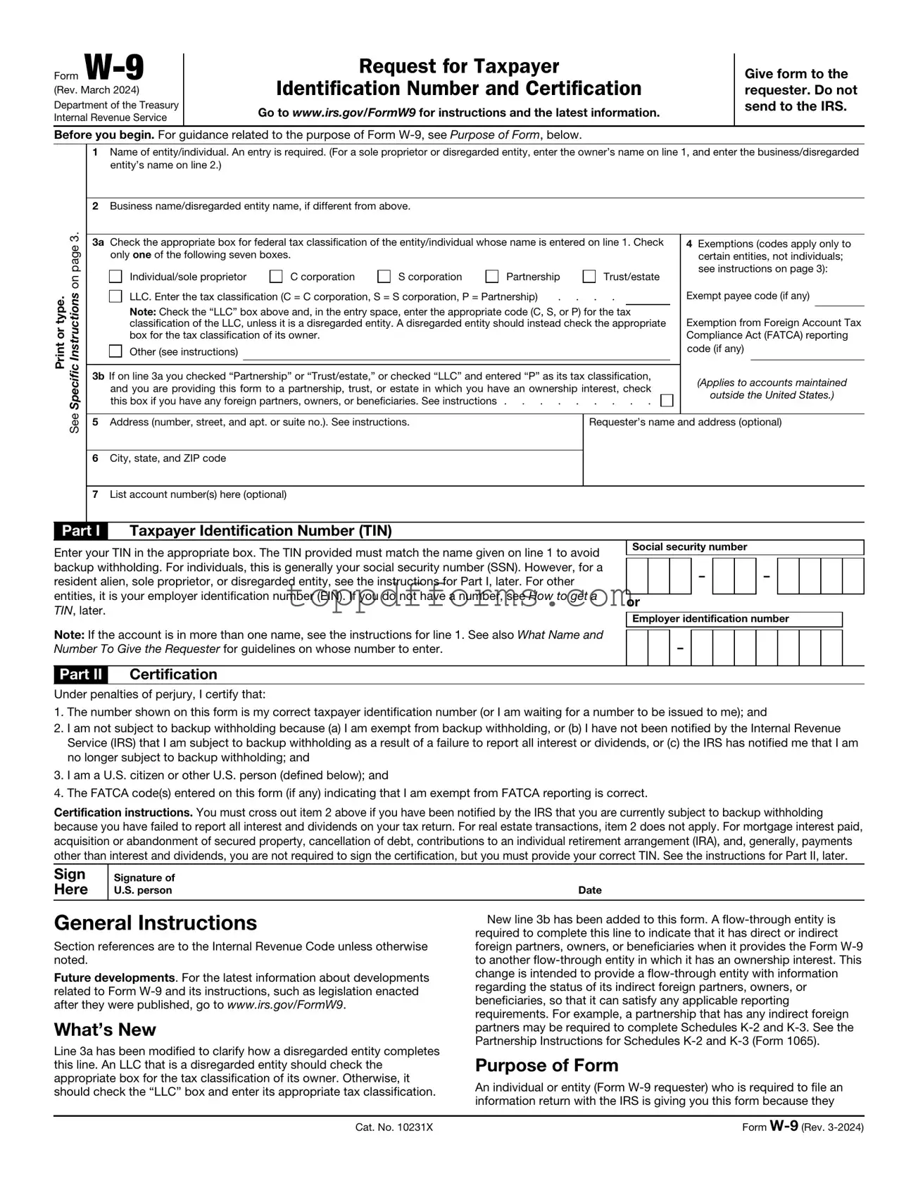 Free IRS W-9 Form