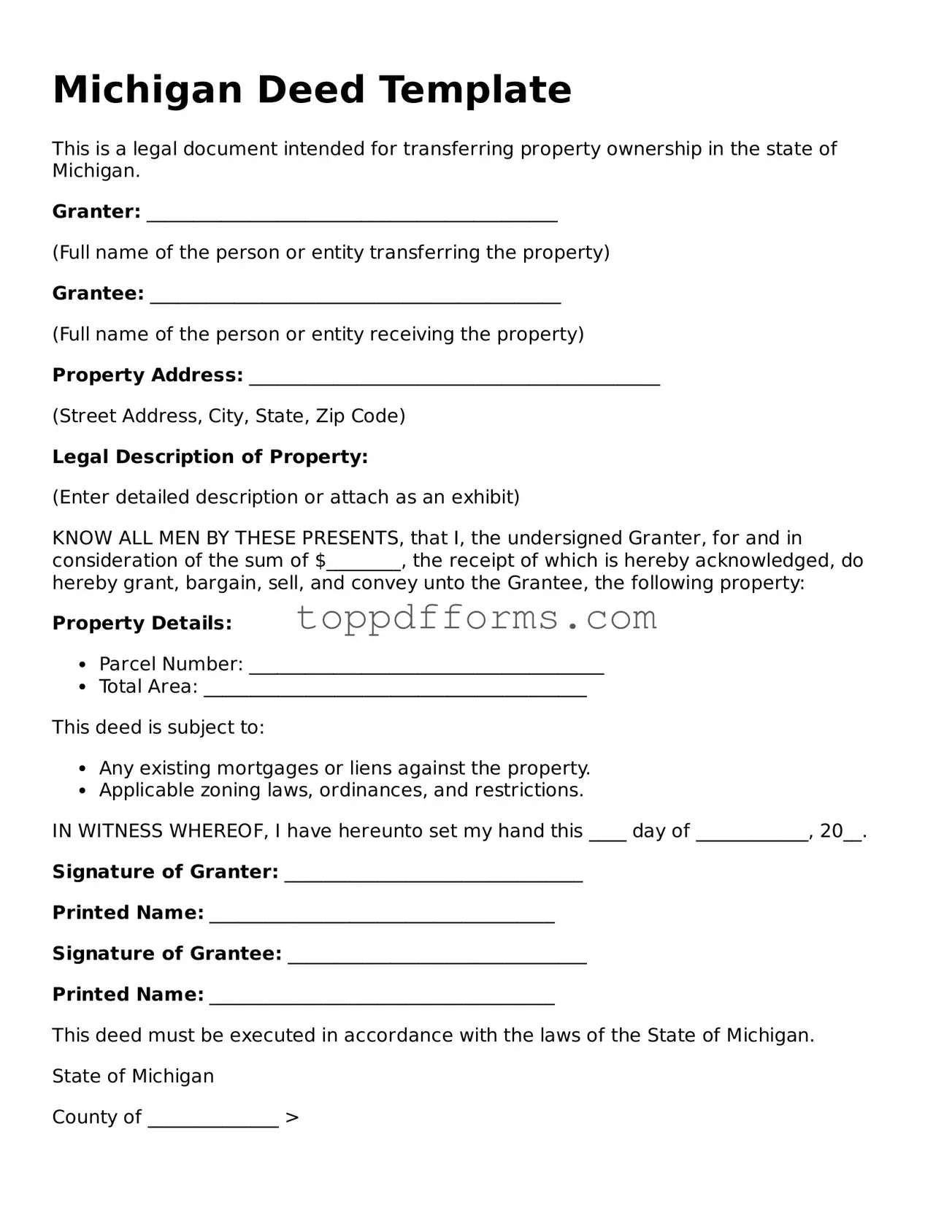 Deed Document for Michigan State