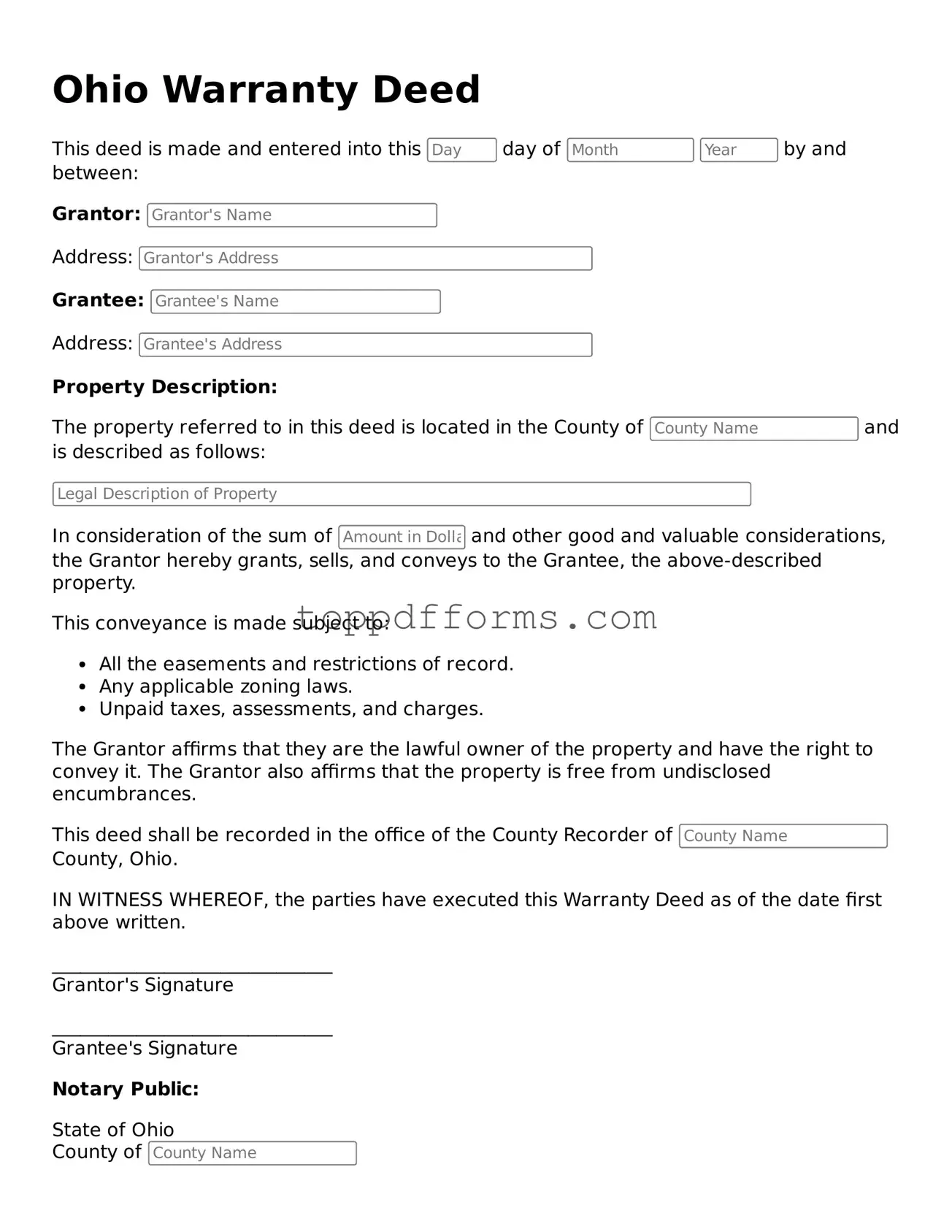 Deed Document for Ohio State