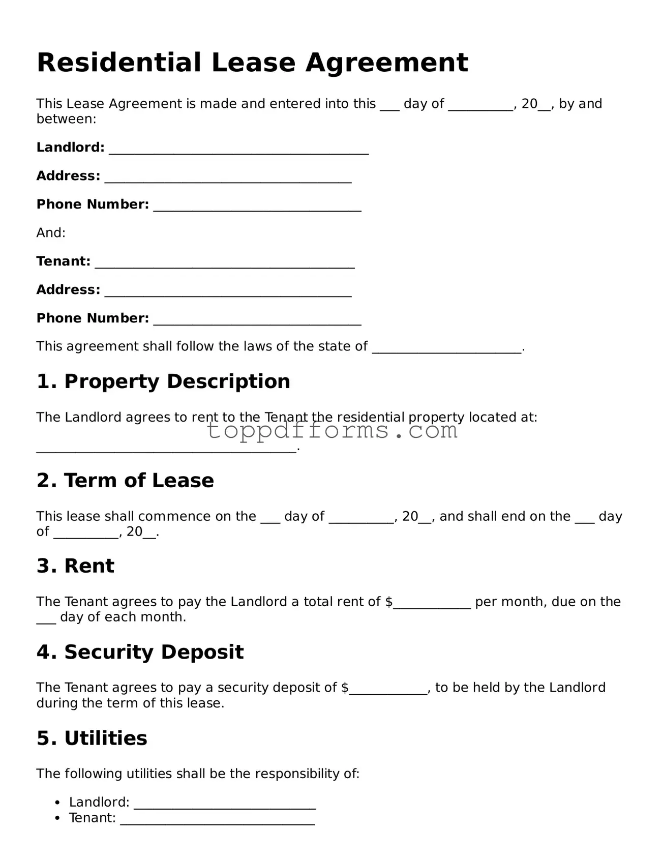Free Lease Agreement Template