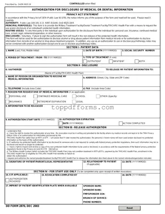 Free DD 2870 Form