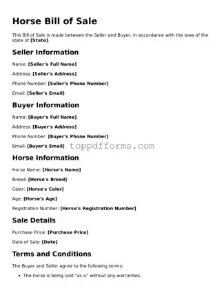 Free Horse Bill of Sale Template
