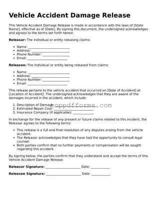 Free Vehicle Accident Damage Release Template