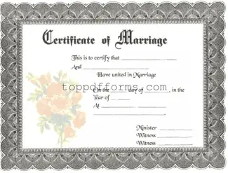 Free Marriage Certificate Form