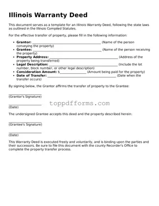 Deed Document for Illinois State