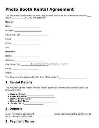 Free Photo Booth Rental Agreement Template