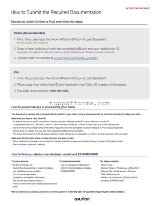 Free Asurion F-017-08 MEN Form