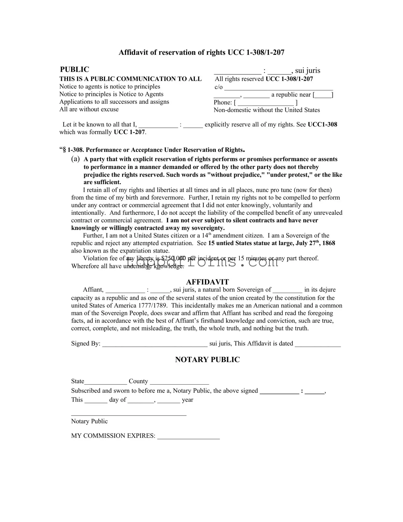 Free Ucc 1 308 Form